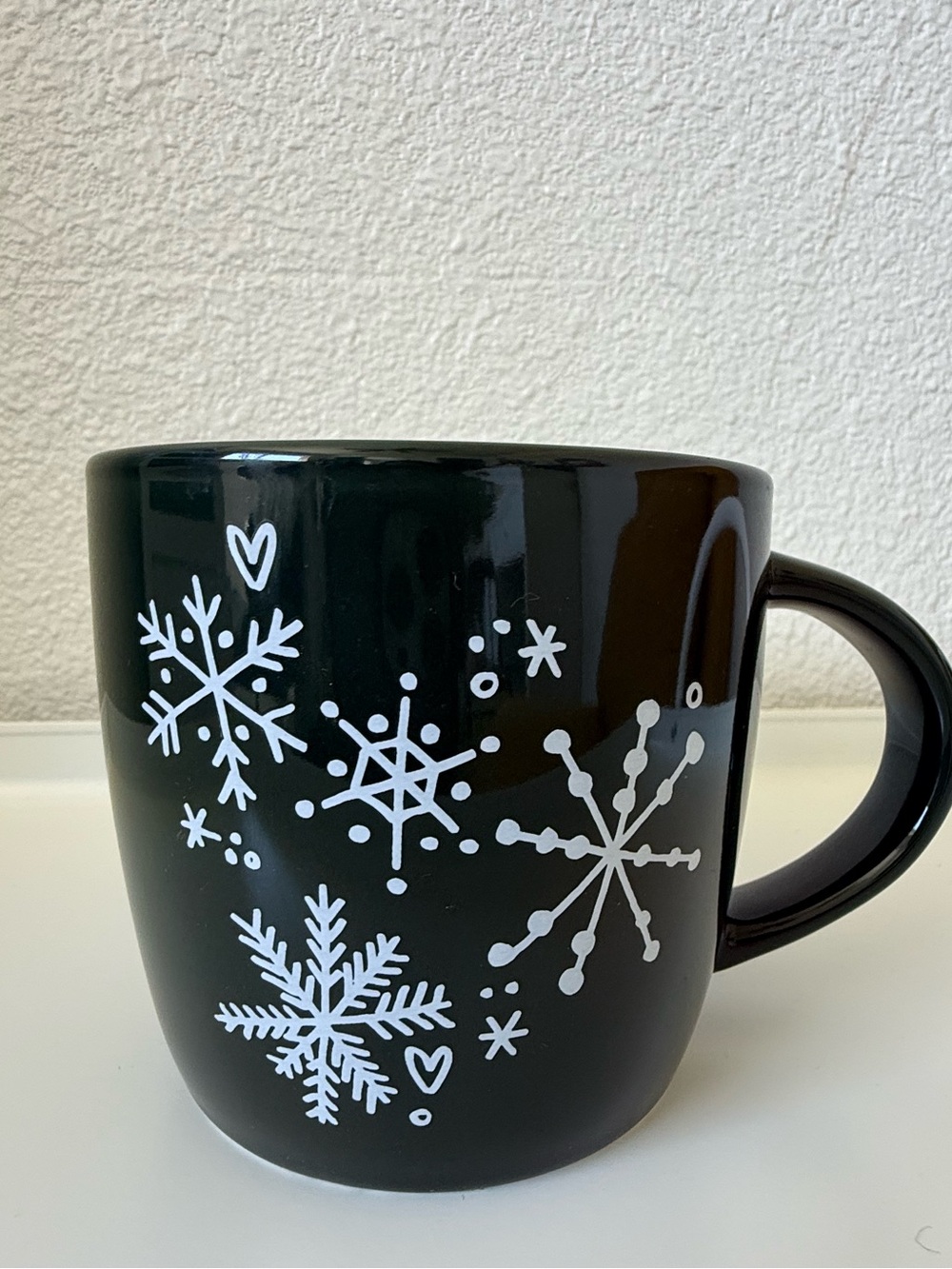Starbucks Dark Green Snowflake Coffee Mug 14 oz Holiday Winter Ceramic Cup